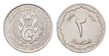 Алжир 2 сантима 1964 год-тип KM 95 алюминий UNC 188-511