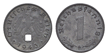 Германия 1 рейхспфенниг 1943 A KM 97, J. 369 цинк 4685-425