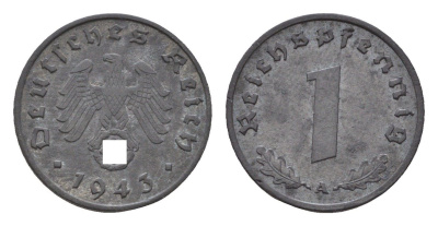 Германия 1 рейхспфенниг 1943 A KM 97, J. 369 цинк 4685-425