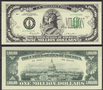 США 1000000 долларов 2000 статуя свободы бумага UNC (пресс) 7197-30-1
