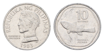 Филиппины 10 сентимо 1983 FAO, ошибка - PYGMEA KM 240 алюминий 4549-515