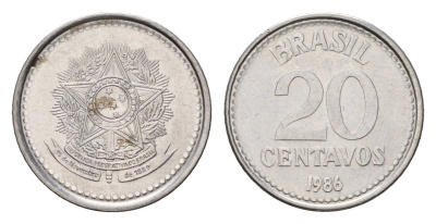 Бразилия 20 сентаво 1986 KM 603 нержавеющая сталь UNC 4679-924