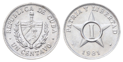 Куба 1 сентаво 1981 KM 33.1 алюминий UNC 4697-1131
