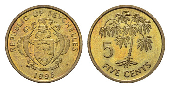 Сейшельские Острова (Сейшелы) 5 центов 1995 KM 47 латунь UNC 4618-763