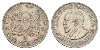 Кения 1 шиллинг 1971 Джомо Кениата KM 14 медно-никель 4662-616