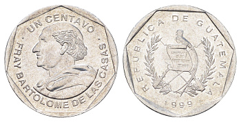 Гватемала 1 сентаво 1999 KM 282 алюминий UNC 4682-1047