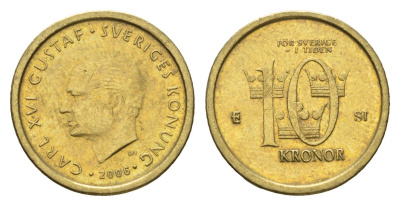 Швеция 10 крон 2006 Карл XVI Густав (1973-) KM 895 нордик 4642-822