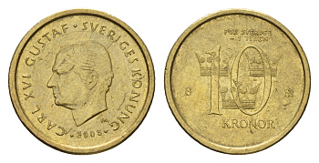 Швеция 10 крон 2008 Карл XVI Густав (1973-) KM 895 нордик 4642-846
