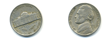 США 5 ЦЕНТОВ 1941 ДЖЕФФЕРСОН KM 192 медно-никель 89-414