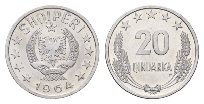 Албания 20 киндарок 1964 KM 41 алюминий UNC 181-356