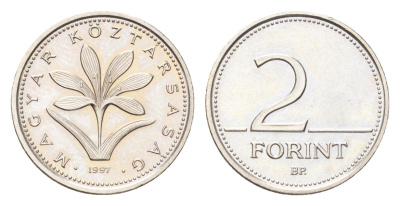 Венгрия 2 форинта 1997 KM 693 медно-никель UNC 4705-1157