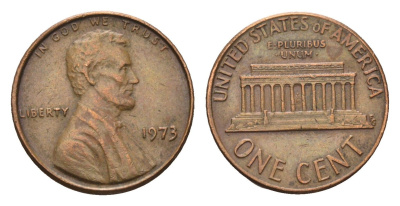 США 1 цент 1973 Линкольн KM 201 медь цинк 4685-452
