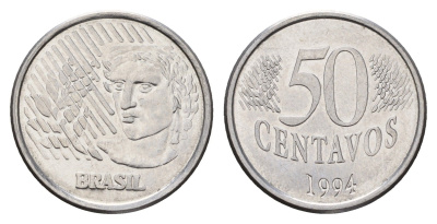 Бразилия 50 сентаво 1994 KM 635 нержавеющая сталь 4556-955