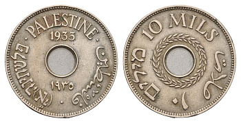 Израиль, Палестина 10 милей 1935 KM 4 медно-никель 85-446