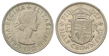 Великобритания 1/2 кроны 1961 Елизавета II (1952-2022) KM 907, Spink 4145 медно-никель aUNC 4183-815
