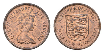 Джерси 1/2 пенни 1971 Елизавета II (1952-2022) KM 29 бронза UNC 4690-236