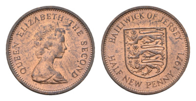 Джерси 1/2 пенни 1971 Елизавета II (1952-2022) KM 29 бронза UNC 4690-236