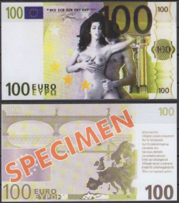 Германия 100 евро эротическая банкнота пластик UNC (пресс) 8615-33-2-1