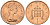 Великобритания 1 пенни 1971 Елизавета II (1952-2022) KM 915, Spink 4237 (B1) бронза 92-642