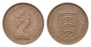 Джерси 1 пенни 1980 Елизавета II (1952-2022), герб KM 30 бронза 4690-245