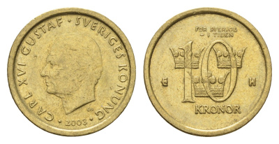 Швеция 10 крон 2003 Карл XVI Густав (1973-) KM 895 нордик 4642-613
