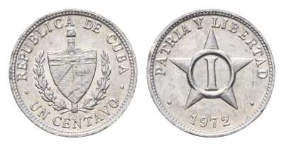 Куба 1 сентаво 1972 KM 33.1 алюминий aUNC 4687-1013