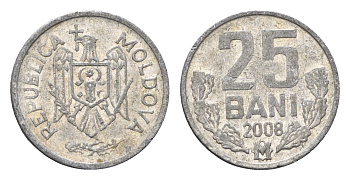 Молдавия (Молдова) 25 бань (бани) 2008 KM 3 алюминий 4694-1111