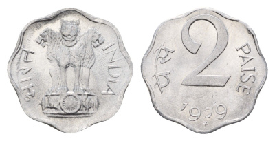 Индия 2 пайса 1979 KM 13.6 алюминий UNC 4687-1053