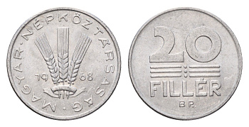 Венгрия 20 филлеров 1968 ВР KM 573 алюминий aUNC 181-1251