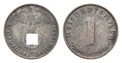 Германия 1 рейхспфенниг 1937 J KM 89, J. 361 бронза 4684-1142
