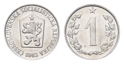 Чехословакия 1 геллер 1963 KM 51 алюминий UNC 4685-562