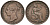 Великобритания 1/3 фартинга 1844 Виктория (1837-1901) KM 743, Spink 3952 медь 443-1432