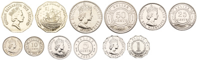 Белиз лот из 6 монет 2017-2022 1, 5, 10, 25, 50 центов и 1 доллар    UNC  M71-06