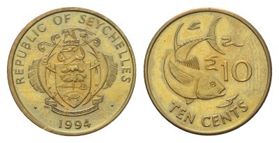 Сейшельские Острова (Сейшелы) 10 центов 1994 KM 48 латунь UNC 85-642