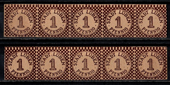 Любен 1 пфенниг (сцепка из 5 пфеннингов) 1920 DeNG 6 L70.5 бумага 6300-8-1-2