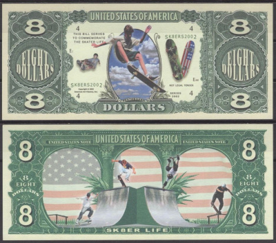 США 1000000 долларов 2002 скейтинг бумага UNC (пресс) 7197-22-1