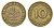ФРГ 10 пфеннигов 1950 F KM 108, J. 383 сталь плакированная латунью 4684-1167