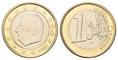 Бельгия 1 евро 1999 Альберт II (1993-2013) KM 230 биметалл UNC 4654-423