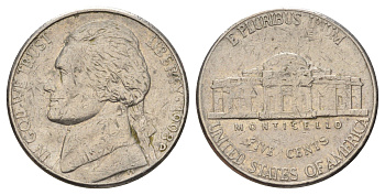 США 5 центов 1998 D, Джефферсон KM A192 медно-никель 4671-1234