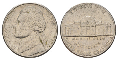 США 5 центов 1998 D, Джефферсон KM A192 медно-никель 4671-1234