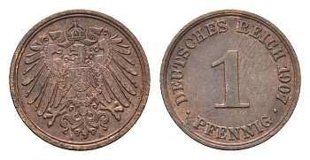 Германия 1 пфенниг 1899 A KM 10, J. 10 медь 4685-434