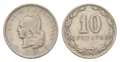 Аргентина 10 сентаво 1930 KM 35 медно-никель 4701-1259