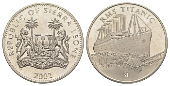 Сьерра-Леоне 1 доллар 2002 Титаник KM 264 медно-никель BU 00-00