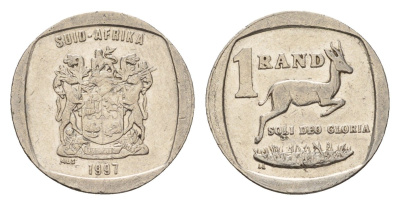 ЮАР 1 ранд 1997 KM 164 медь плакированная никелем 4682-748