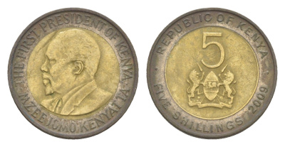 Кения 5 шиллингов 2009 KM 37.1 биметалл 4379-863