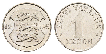Эстония 1 крона 1993 KM 28 медно-никель aUNC 4688-551