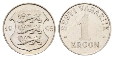 Эстония 1 крона 1993 KM 28 медно-никель aUNC 4688-551