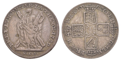 Брауншвейг-Каленберг-Ганновер 1/3 талера 1729 CPS, Георг II (1727-1760), из коллекции Ричарда Б. Смита Smith 148, Welter 2595, KM 208 серебро 1525-934