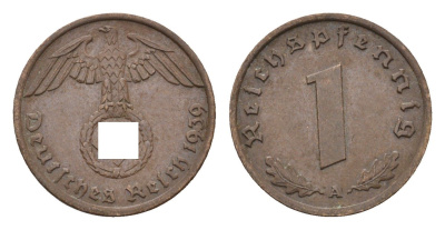 Германия 1 рейхспфенниг 1939 A KM 89, J. 361 бронза 4684-1159