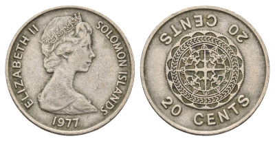 Соломоновы Острова 20 центов 1977 KM 5 медно-никель 4671-347
